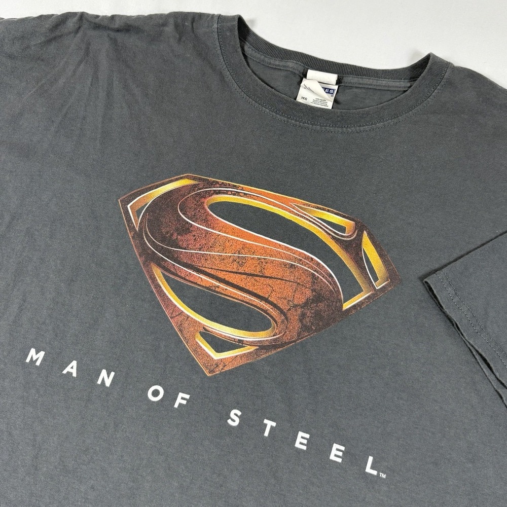 DC Comics Superman Man of Steel Superman Movie Promo T Shirt Men 2XL Zack Snyder